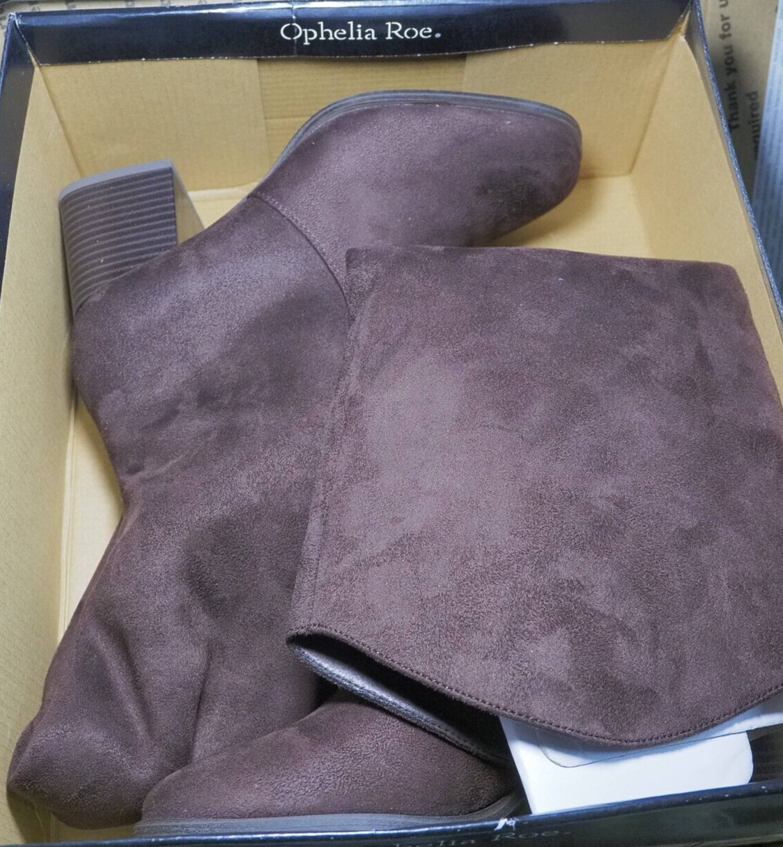 Ophelia Roe Linley Women Boots Sz 6.5 Chocolate Faux Suede Tall Designer Heels