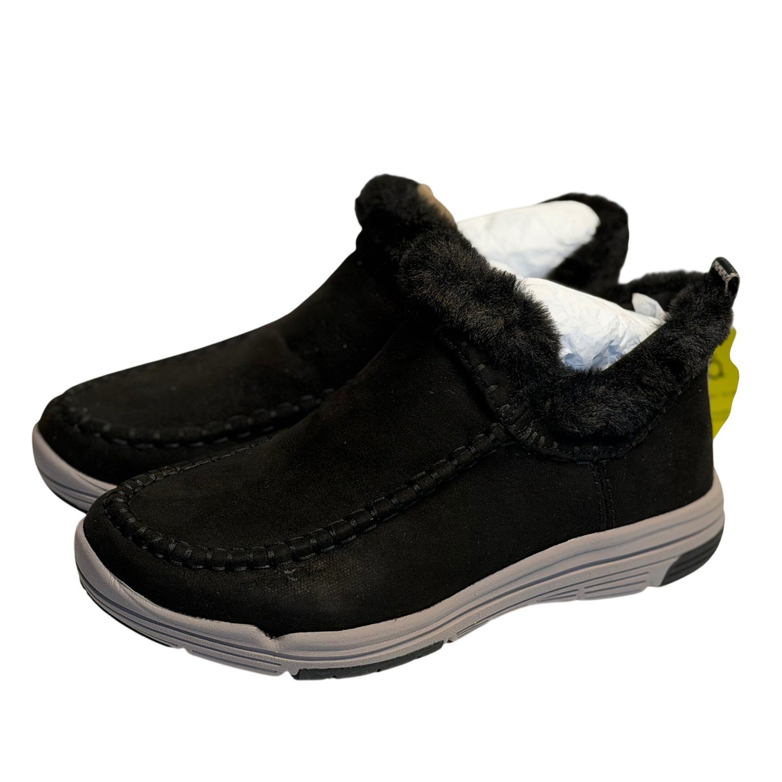 Ryka Ariana Slip-On Shoes Black Water-Repellent Faux Fur Cozy Lined Size 6 Women