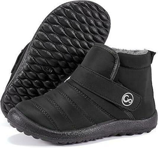 FUDYNMALC Girls Boys Winter Snow Boots – Comfortable Warm Black SIZE 9.5
