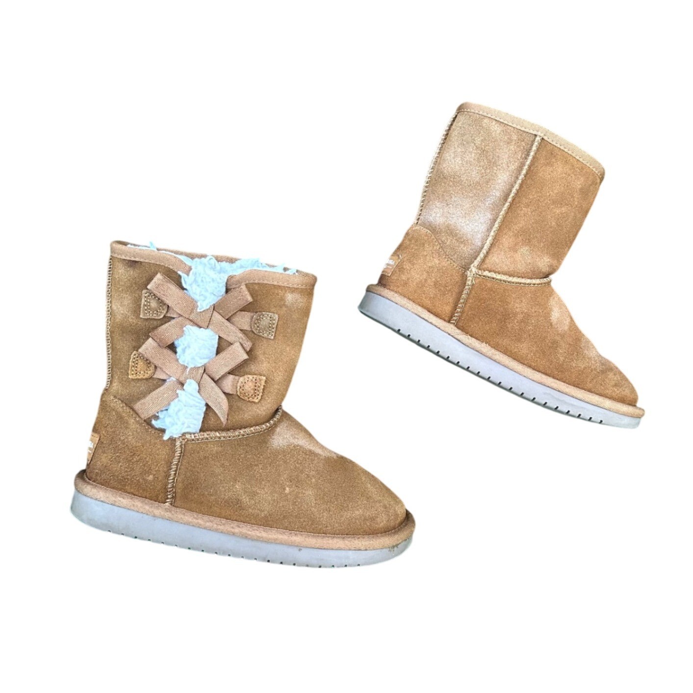 Koolaburra by UGG Kids Victoria Short Winter Boots Size 1 Chestnut Brown
