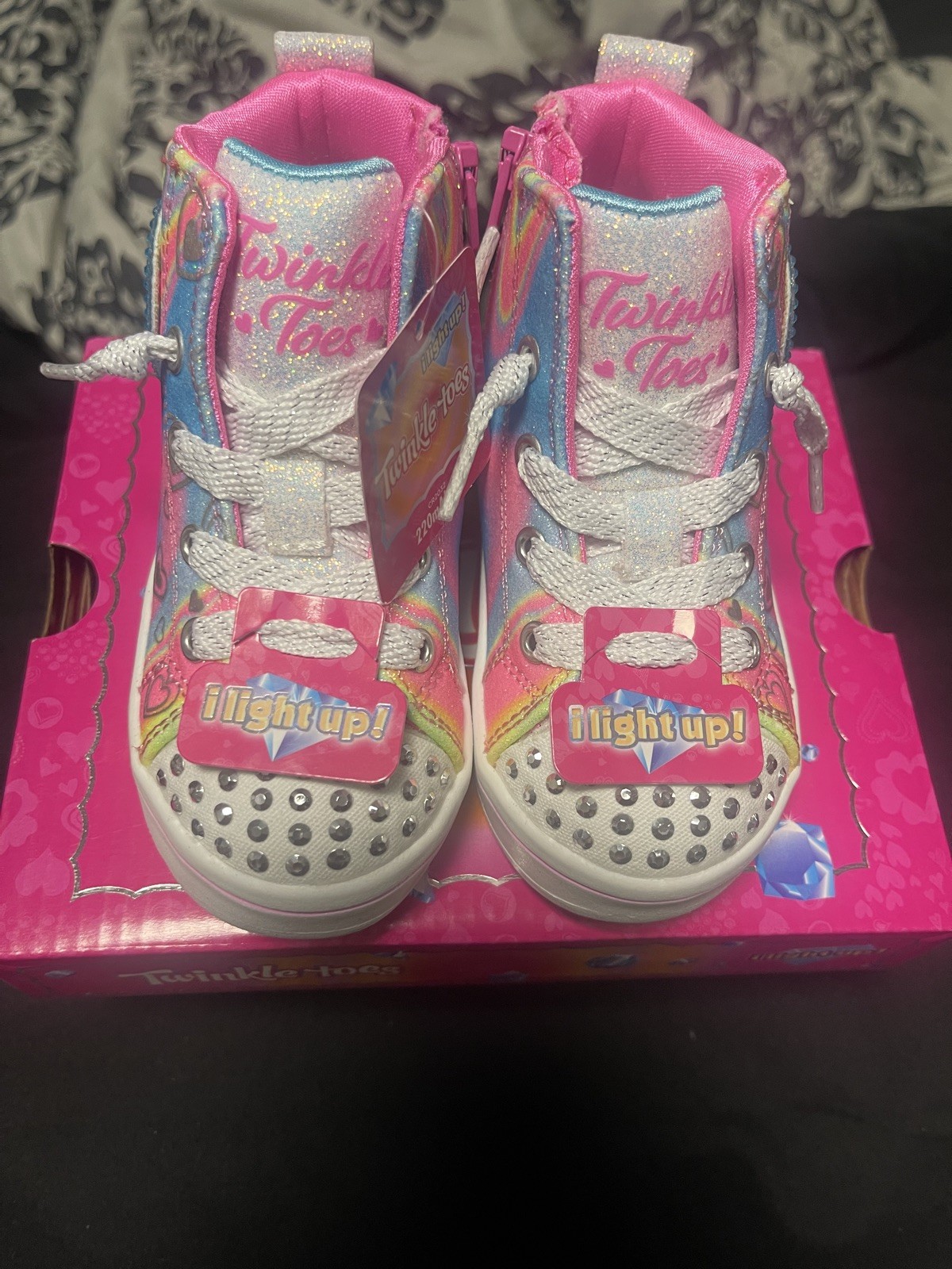 Twinkle Toes By Skechers Love & Beyond 314395N/MLT Size 5 light up shoes