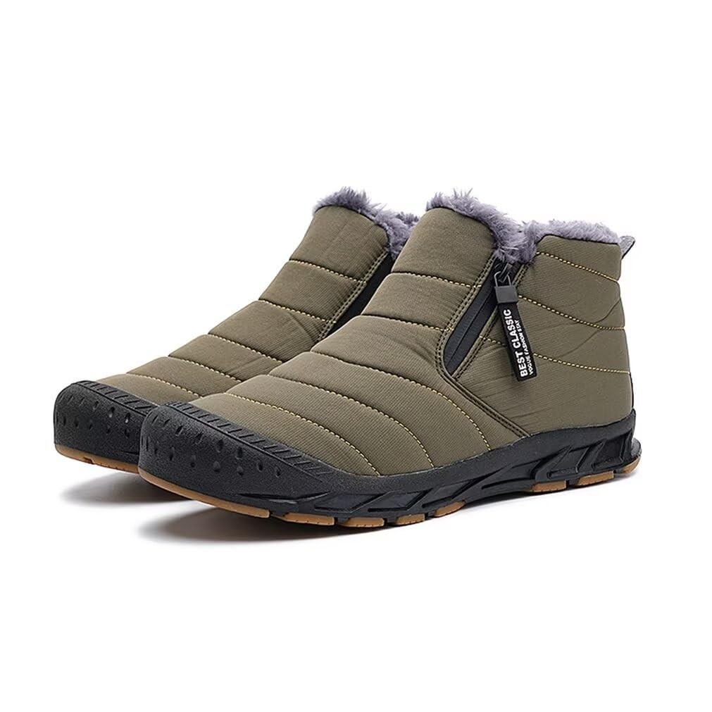 Women’s Waterproof Ankle Short Snow Boots Green Size 6