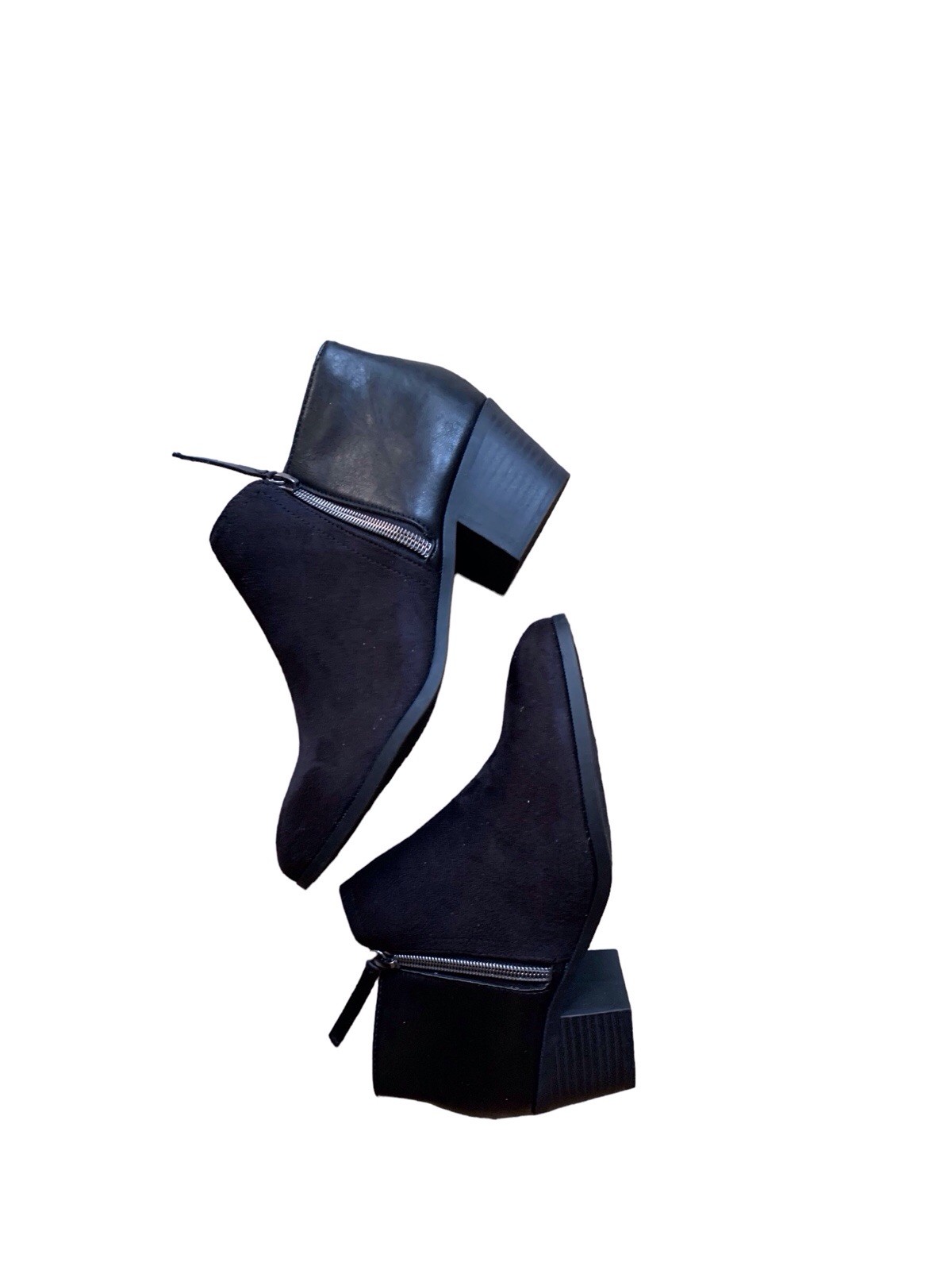 Soda Vegan Suede/Leather Ankle Boots Women Color Black Size 6